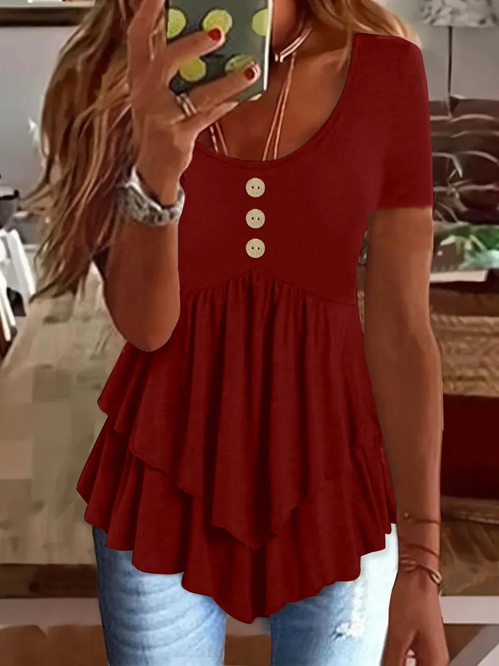 BELLE Blusa Vintage con Volantes