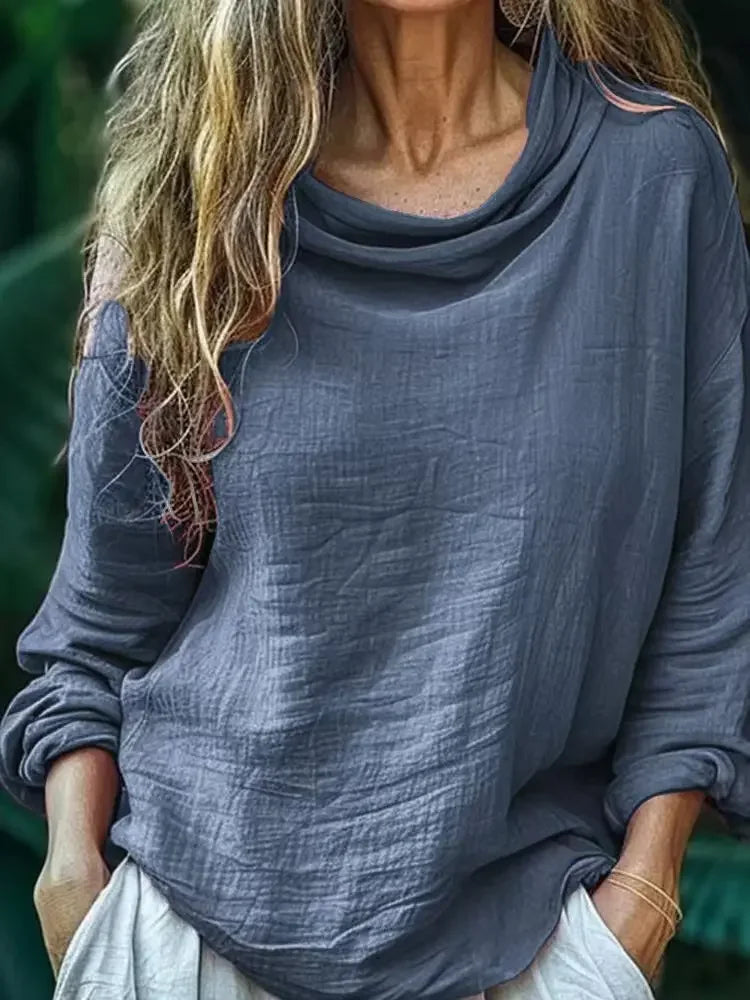 Seraphina – Top de Manga Larga con Cuello Mock para Mujeres