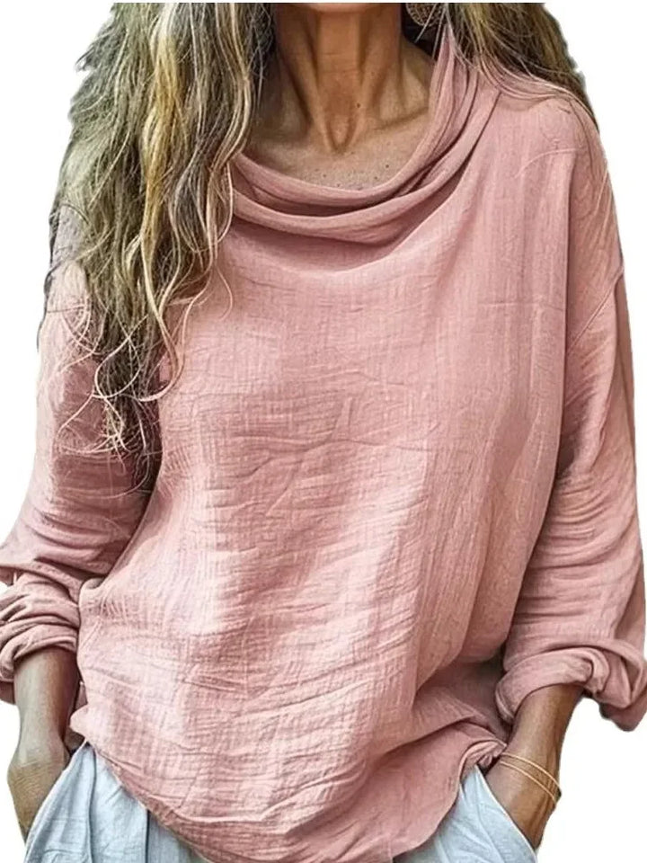 Seraphina – Top de Manga Larga con Cuello Mock para Mujeres