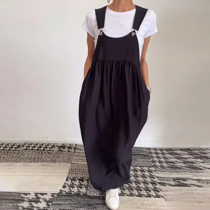 Vestido Sólido Casual con Tirantes Elegantes