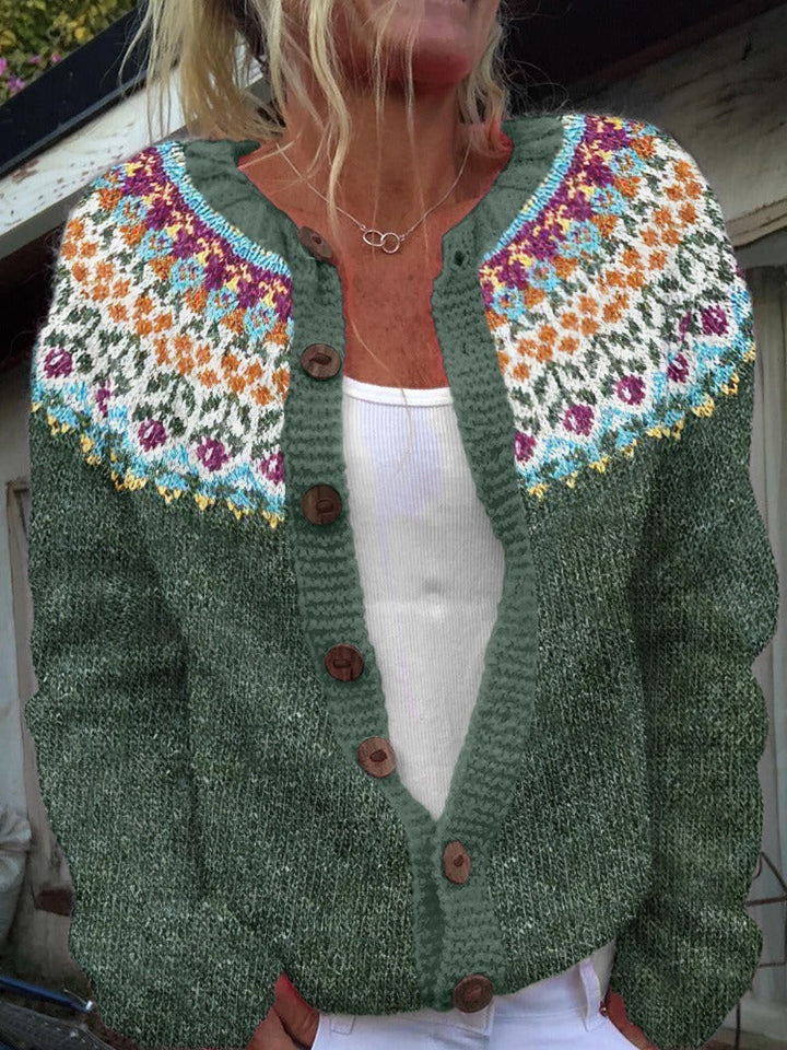 Chaqueta de Punto Vintage Islandesa Sofisticada