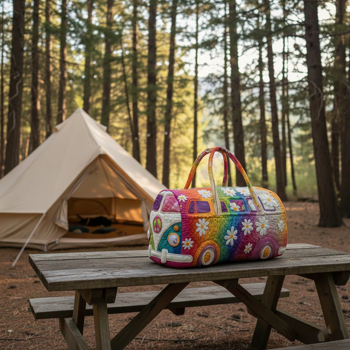Luna – Bolsa de Duffle Acolchada con Diseño Hippie Van