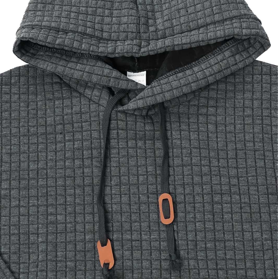 Sudadera acolchada con capucha para hombre, estilo waffle, ideal para deportes al aire libre