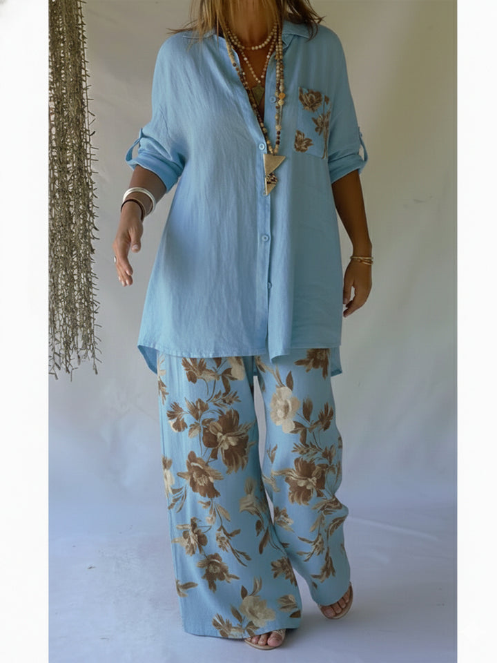 Yasmin | Conjunto Floral de Lino y Algodón