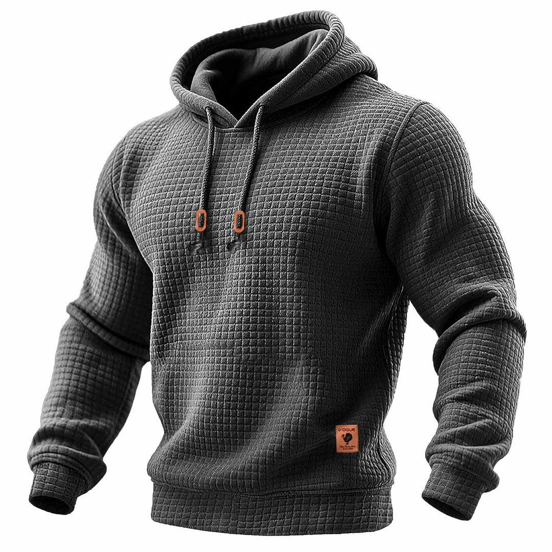 Sudadera acolchada con capucha para hombre, estilo waffle, ideal para deportes al aire libre
