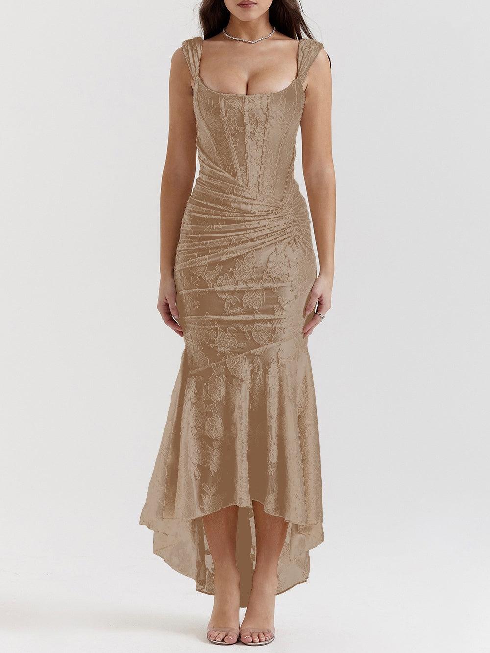 Maxi vestido floral en azul campanilla