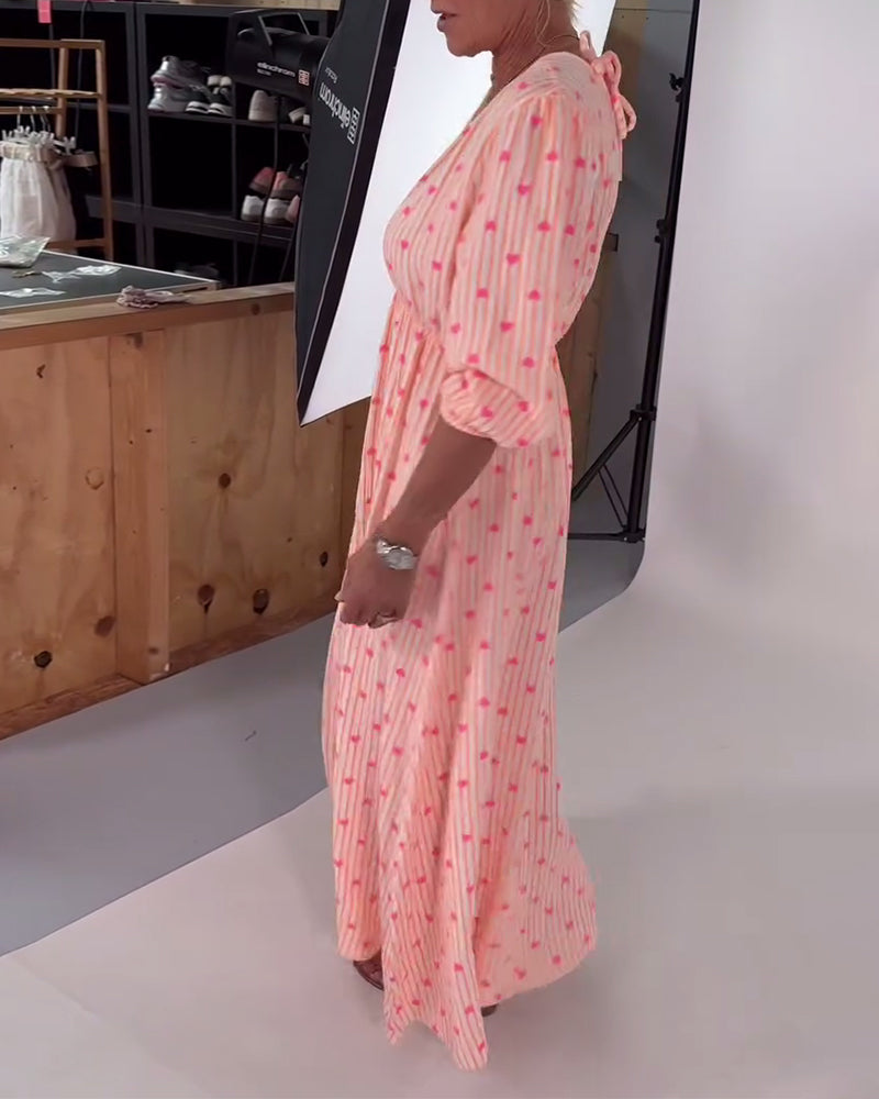 AVA Vestido V con Estampado de Corazones