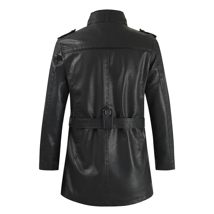 Rafael – Chaqueta de Cuero Biker Elegante y Larga