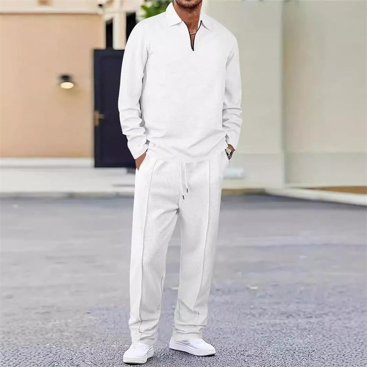 Damián | Conjunto de Sudadera Waffle y Pantalón Recto